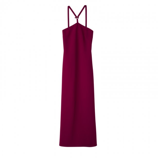 Longchamp Women's Long dress Beetroot - Crepe | Beetroot