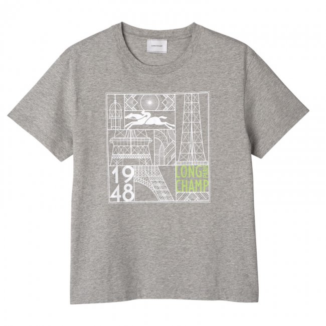 Longchamp Women's T-shirt Grey - Jersey | Grey