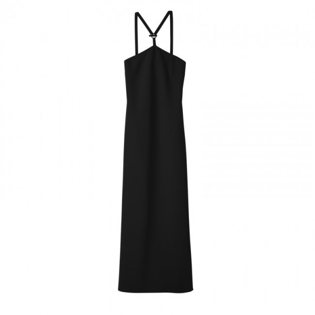 Longchamp Women's Long dress Black - Crepe | Black