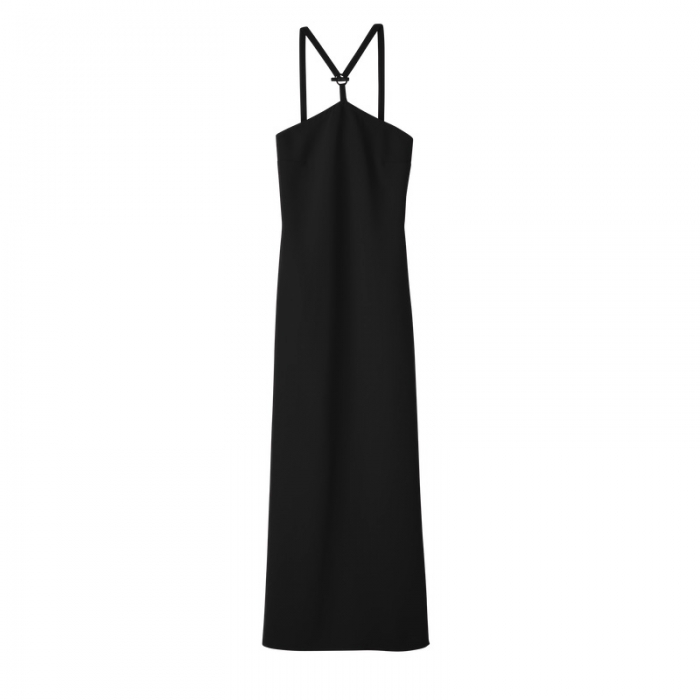 Longchamp Women's Long dress Black - Crepe | Black