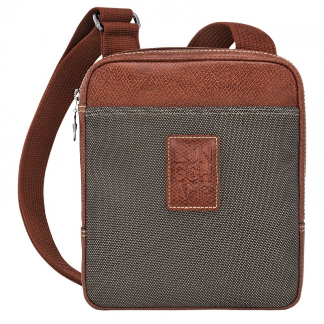 Longchamp Men's Boxford XS Crossbody bag Brown - Recycled canvas | Brown
