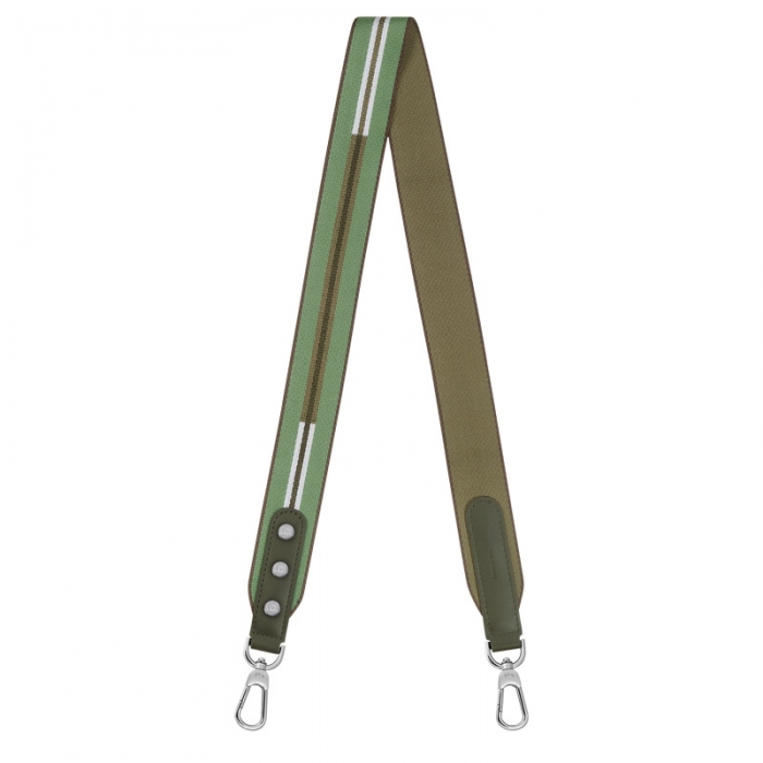 Longchamp Women's Rayures Shoulder strap Artichoke - Canvas | Artichoke