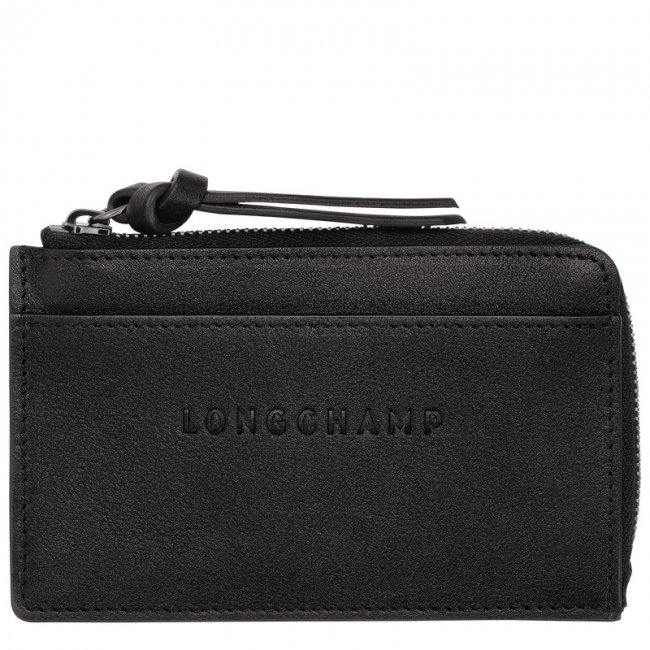 Longchamp Women's 3D Card holder Black - Leather | Black