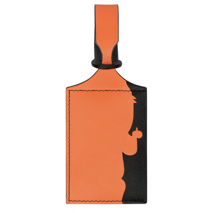 Longchamp Men's LGP Travel Luggage tag Orange - Leather | Orange