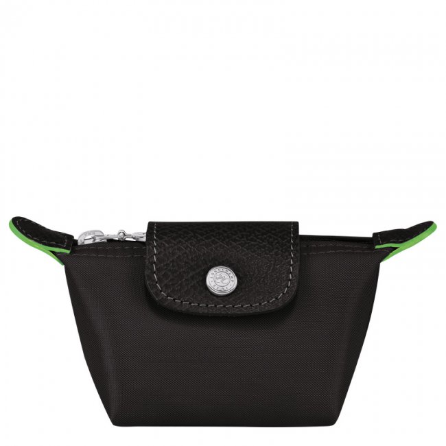 Longchamp Women's Le Pliage Green Coin purse Black - Recycled canvas | Black