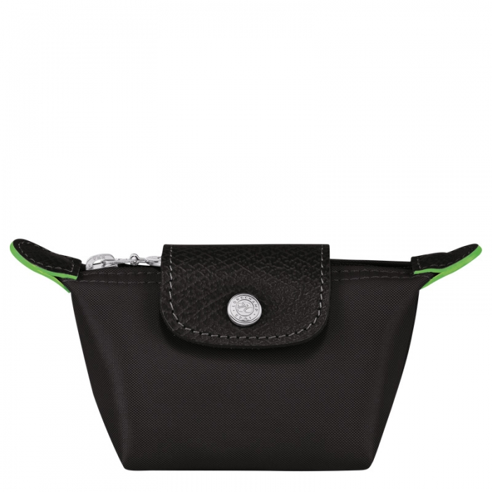Longchamp Women's Le Pliage Green Coin purse Black - Recycled canvas | Black