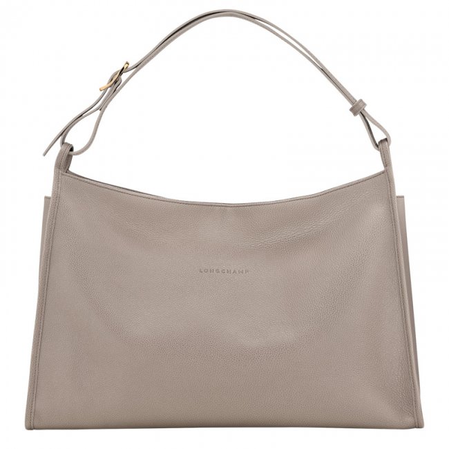 Longchamp Women's Le Foulonné XL Shoulder bag Turtledove - Leather | Turtledove