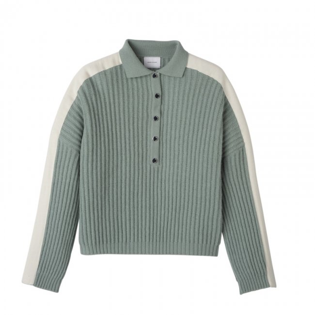 Longchamp Women's Polo collar jumper Celadon - Knit | Celadon