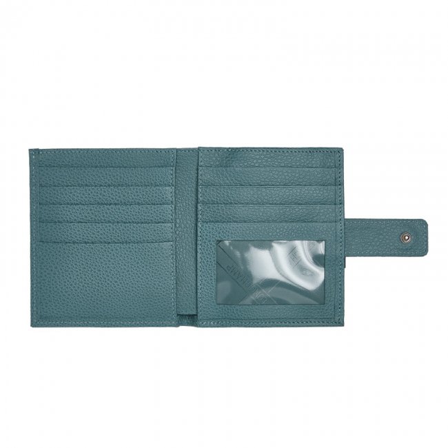 Longchamp Women's Le Foulonné Compact wallet Eucalyptus - Leather | Eucalyptus