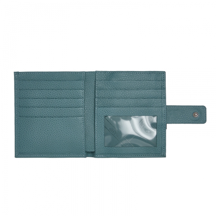 Longchamp Women's Le Foulonné Compact wallet Eucalyptus - Leather | Eucalyptus