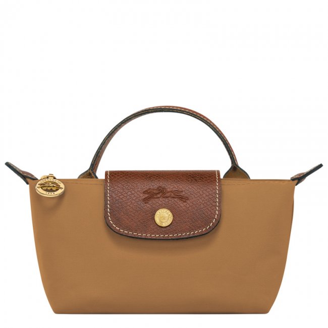 Longchamp Men's Le Pliage Original Pouch with handle Fawn - Recycled canvas | Fawn