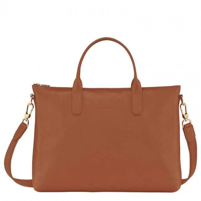 Longchamp Men's Le Foulonné S Briefcase Caramel - Leather | Caramel