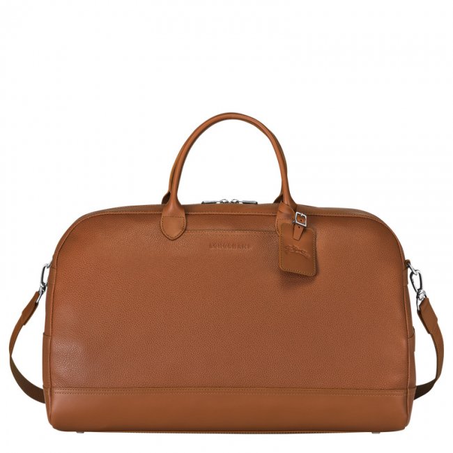 Longchamp Men's Le Foulonné L Travel bag Caramel - Leather | Caramel