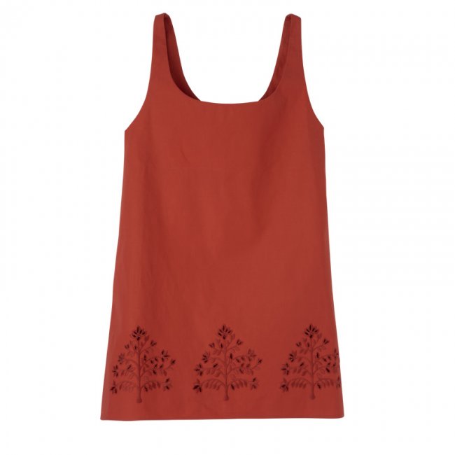 Longchamp Women's Dress Tomato - Embroidered canvas | Tomato