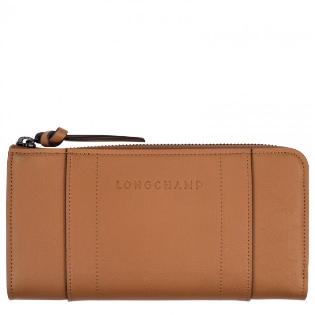 Longchamp Men's 3D Zip around wallet Natural - Leather | Natural
