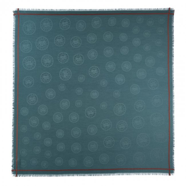 Longchamp Men's La Médaille Shawl Peacock - Cotton blend | Peacock