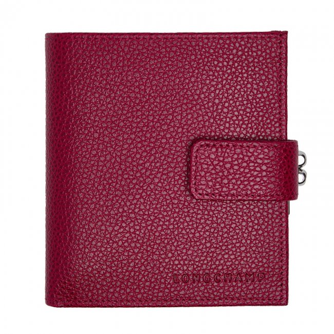Longchamp Women's Le Foulonné Compact wallet Beetroot - Leather | Beetroot