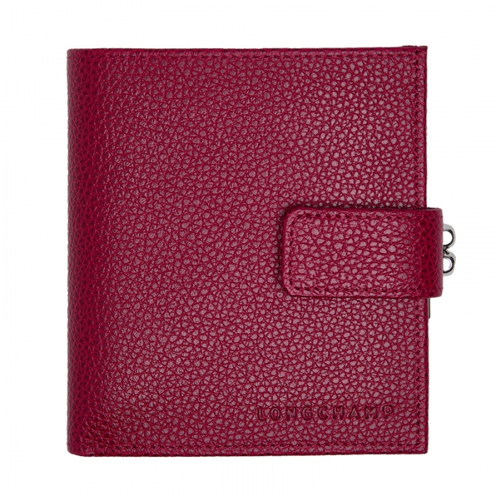 Longchamp Women's Le Foulonné Compact wallet Beetroot - Leather | Beetroot