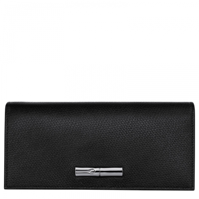 Longchamp Women's Le Roseau Flap wallet Black - Leather | Black