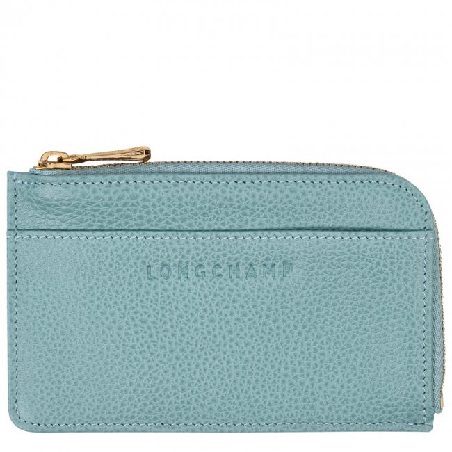 Longchamp Women's Le Foulonné Card holder Eucalyptus - Leather | Eucalyptus