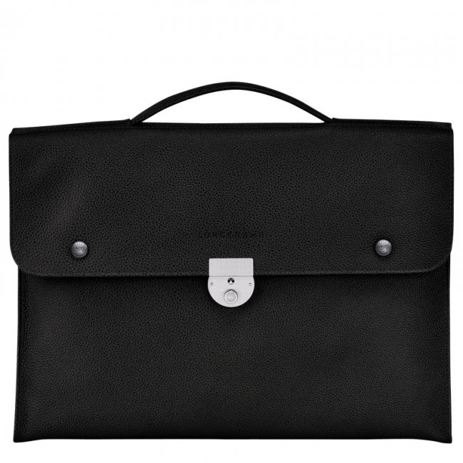Longchamp Men's Le Foulonné S Briefcase Black - Leather | Black