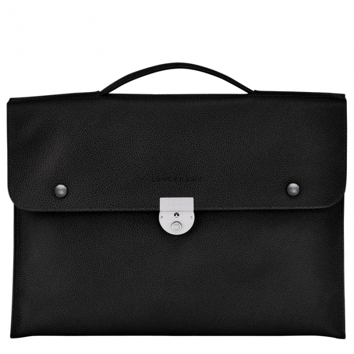 Longchamp Men's Le Foulonné S Briefcase Black - Leather | Black