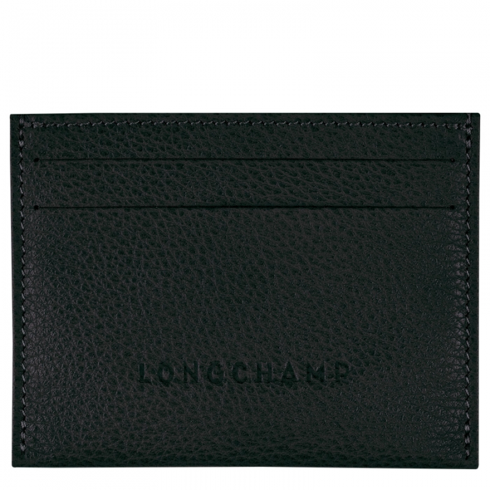 Longchamp Men's Le Foulonné Card holder Black - Leather | Black