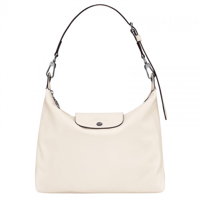 Longchamp Women's Le Pliage Xtra M Hobo bag Ecru - Leather | Ecru