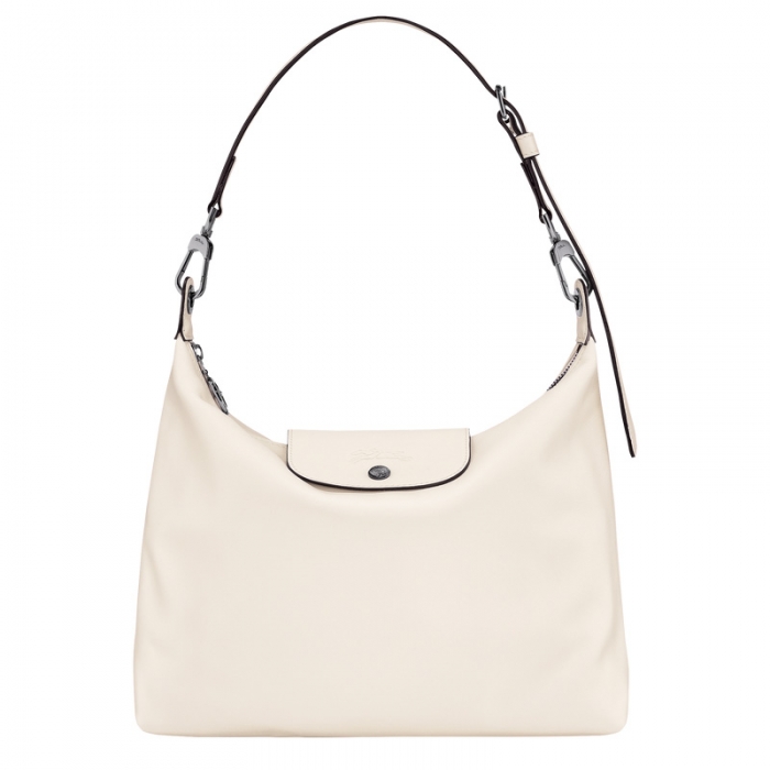 Longchamp Women's Le Pliage Xtra M Hobo bag Ecru - Leather | Ecru