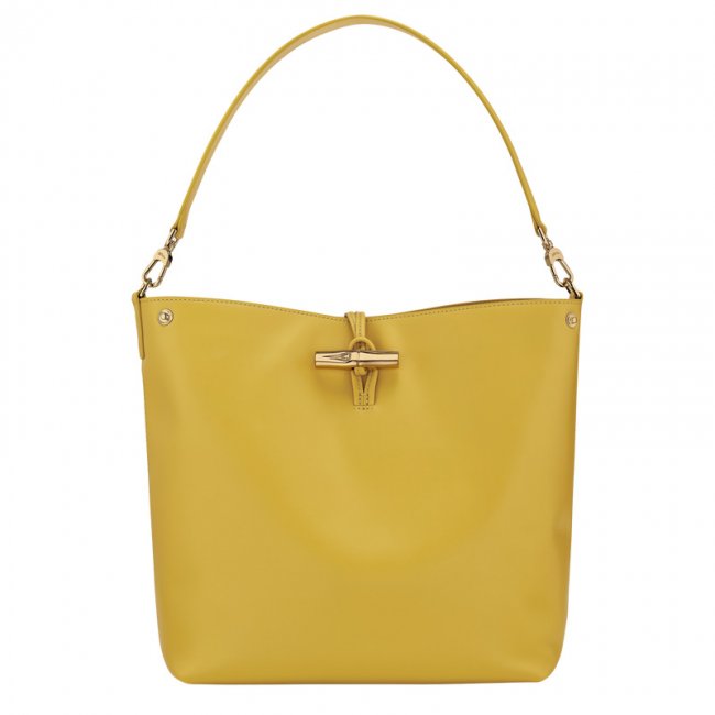 Longchamp Women's Le Roseau M Hobo bag Ginger - Leather | Ginger