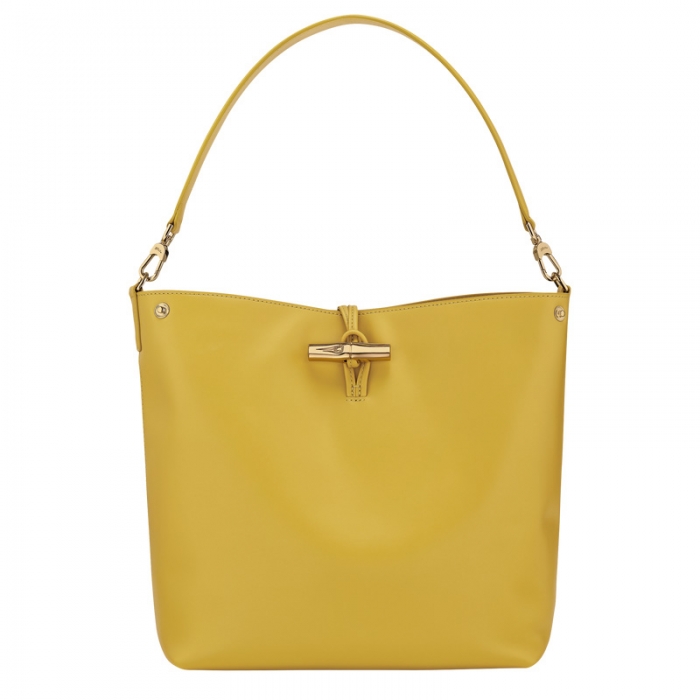 Longchamp Women's Le Roseau M Hobo bag Ginger - Leather | Ginger