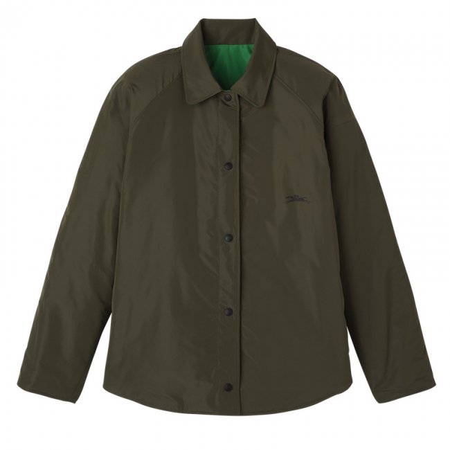 Longchamp Women's Padded blouson Khaki/Green - Technical taffeta | Khaki/Green