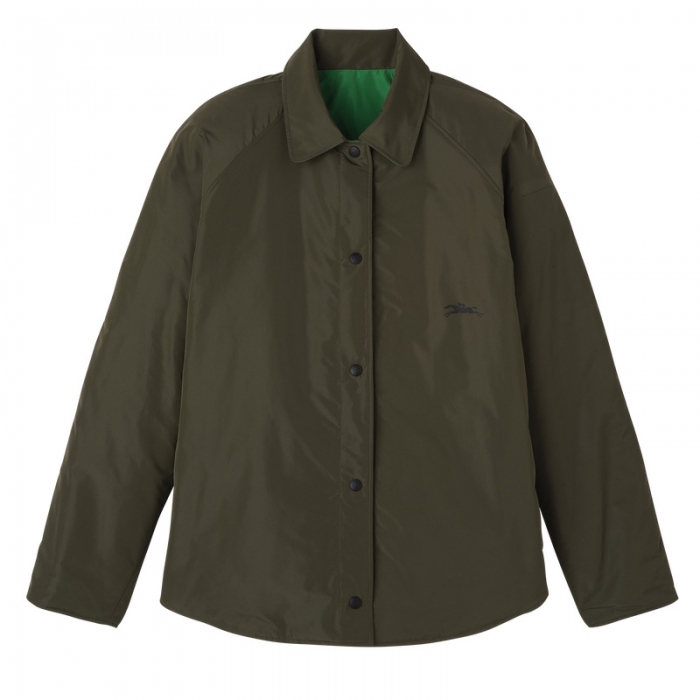 Longchamp Women's Padded blouson Khaki/Green - Technical taffeta | Khaki/Green