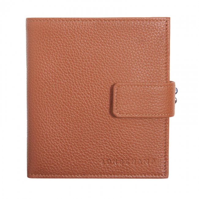 Longchamp Women's Le Foulonné Compact wallet Caramel - Leather | Caramel
