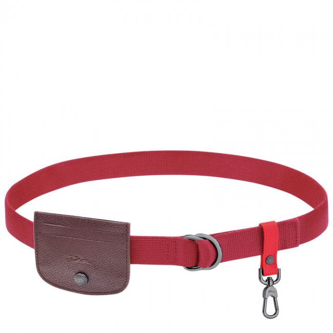 Longchamp Women's Re-play Ceinture Ladies' belt Beetroot - Canvas | Beetroot