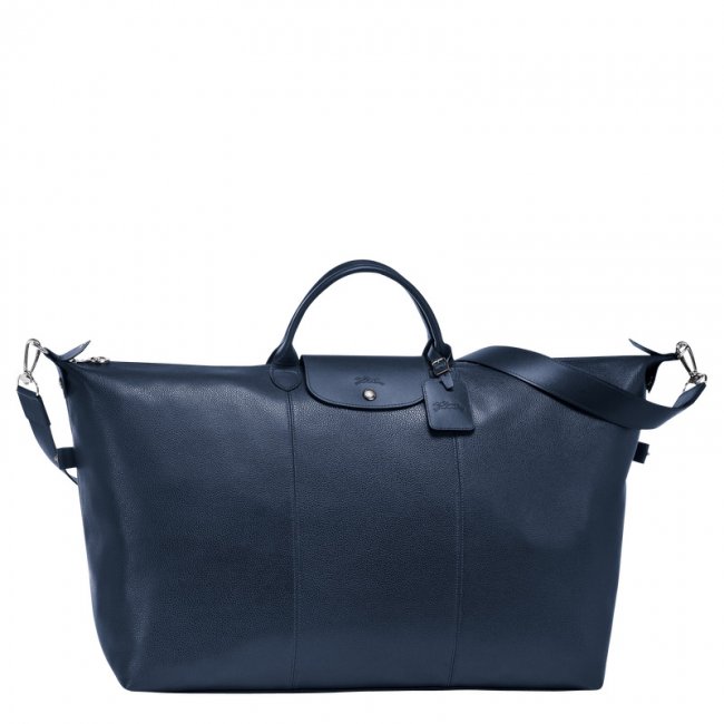 Longchamp Women's Le Foulonné L Travel bag Navy - Leather | Navy