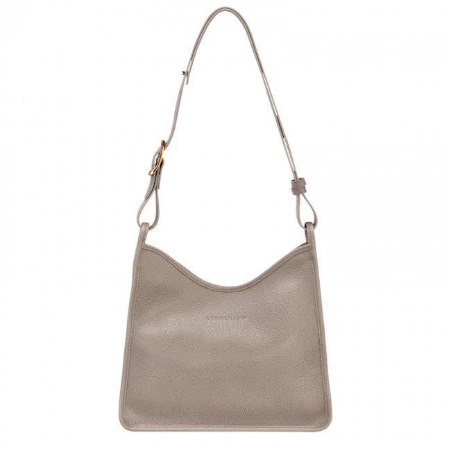 Longchamp Women's Le Foulonné M Hobo bag Turtledove - Leather | Turtledove