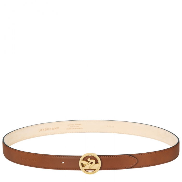 Longchamp Women's Box-Trot Ladies' belt Cognac - Leather | Cognac