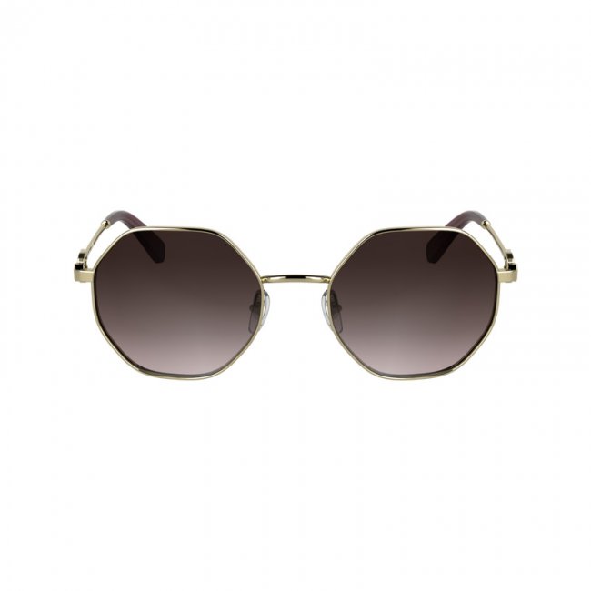 Longchamp Women's Sunglasses Gold/Brown Pink - Metal | Gold/Brown Pink