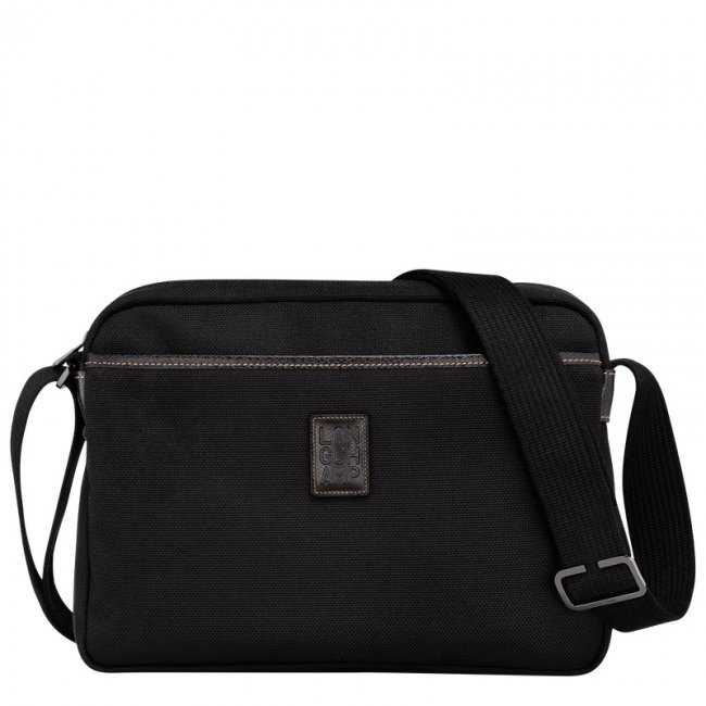 Longchamp Men's Boxford M Camera bag Black - Recycled canvas | Black