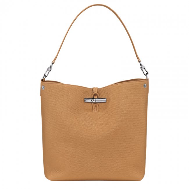 Longchamp Women's Le Roseau M Shoulder bag Walnut - Leather | Walnut