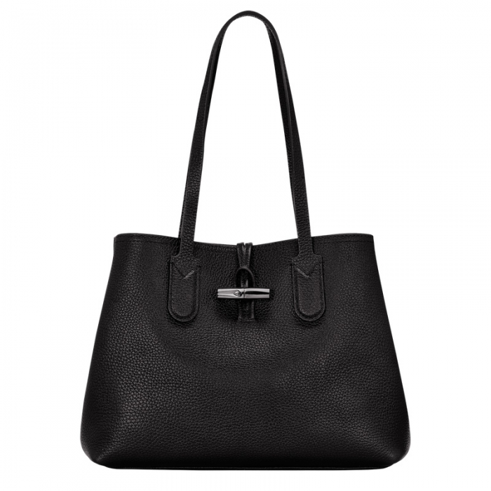 Longchamp Women's Le Roseau Essential M Tote bag Black - Leather | Black