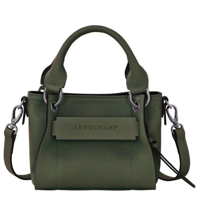 Longchamp Women's 3D XS Handbag Khaki - Leather | Khaki