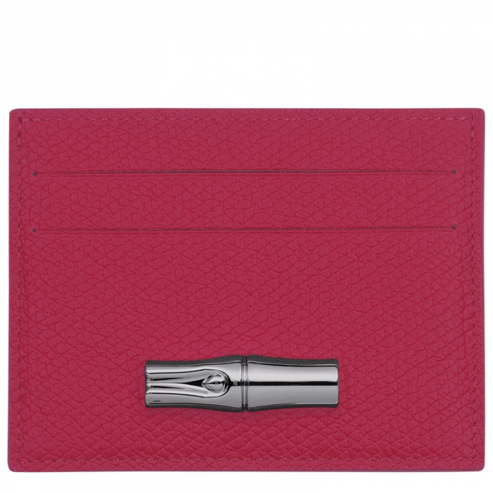 Longchamp Women's Le Roseau Card holder Beetroot - Leather | Beetroot