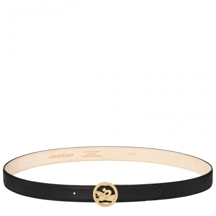 Longchamp Women's Box-Trot Ladies' belt Black - Leather | Black
