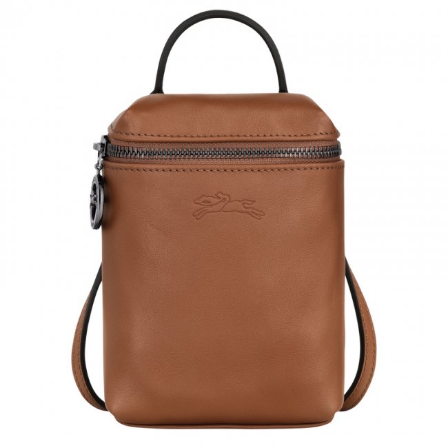 Longchamp Men's Le Pliage Xtra XS Crossbody bag Cognac - Leather | Cognac