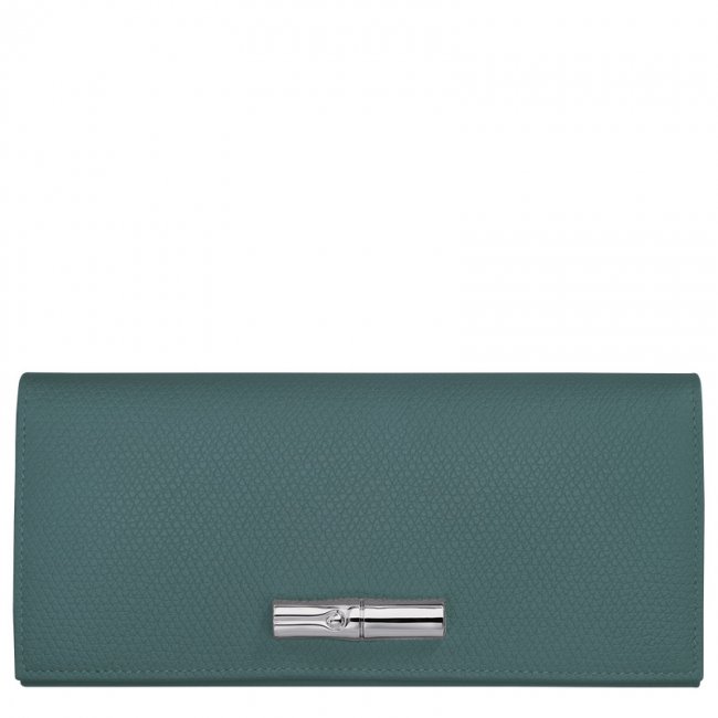 Longchamp Women's Le Roseau Flap wallet Cedar - Leather | Cedar