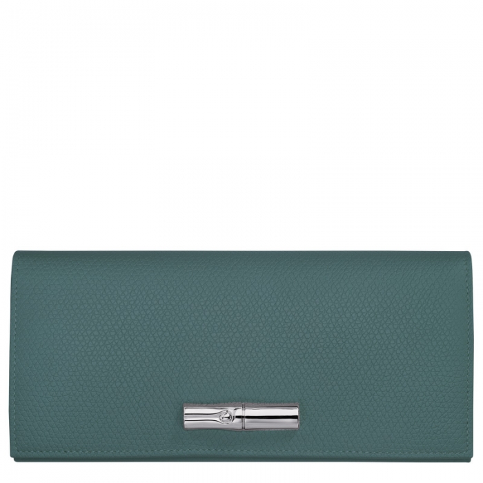 Longchamp Women's Le Roseau Flap wallet Cedar - Leather | Cedar