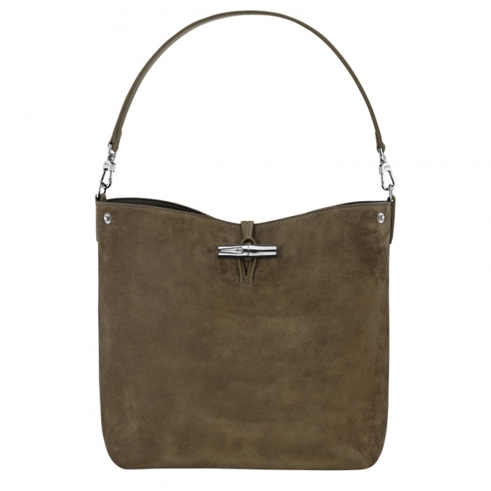 Longchamp Women's Le Roseau M Hobo bag Olive - Leather | Olive