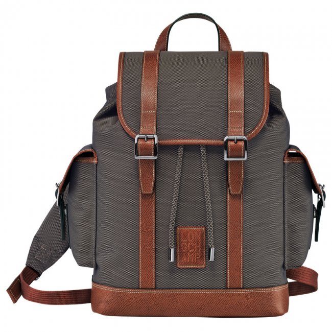 Longchamp Men's Boxford Backpack Brown - Recycled canvas | Brown